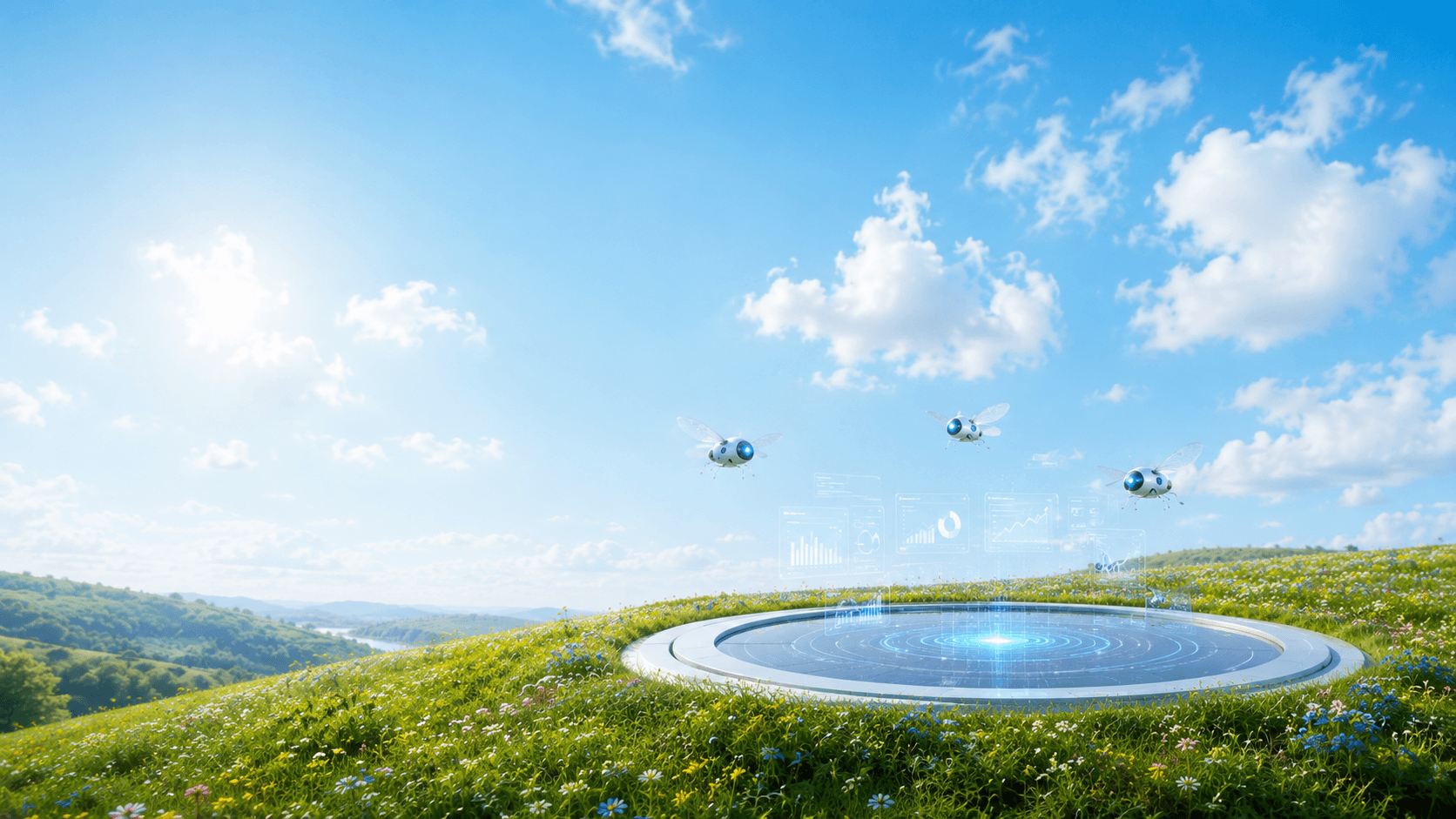 Robots dispatching from a central command, fanning out to their assignments.